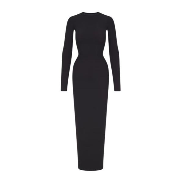 SKIMS CREW NECK LONG SLEEVE DRESS SIZE MEDIUM NWT - Picture 2 of 9